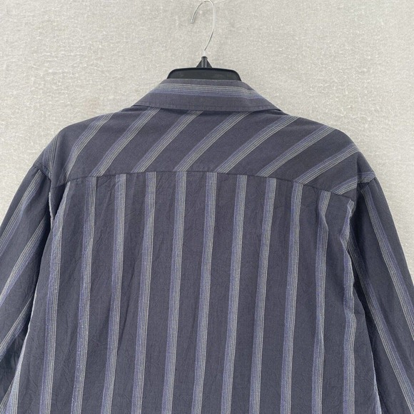 Ben Sherman Shirt Mens XL Button Up Long Sleeve Blue Striped - Picture 7 of 11